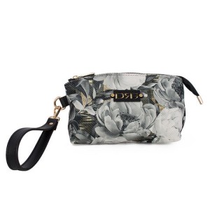 Women's Handbag  (Floral Wrist Clutch Bag) 26120-1305 De Raggi Black